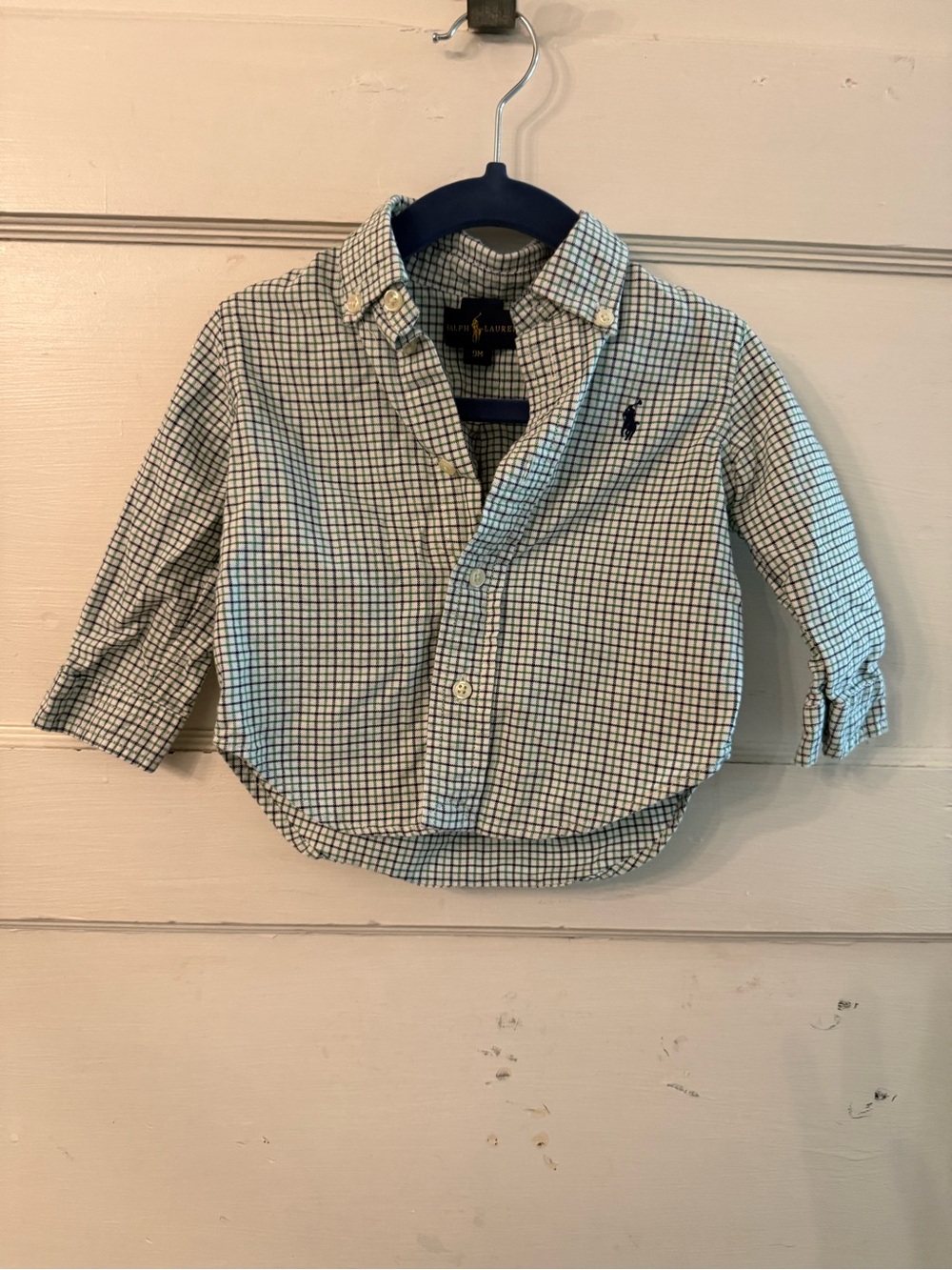 Ralph Lauren Toddler Button-Down Shirt - White & Navy Check